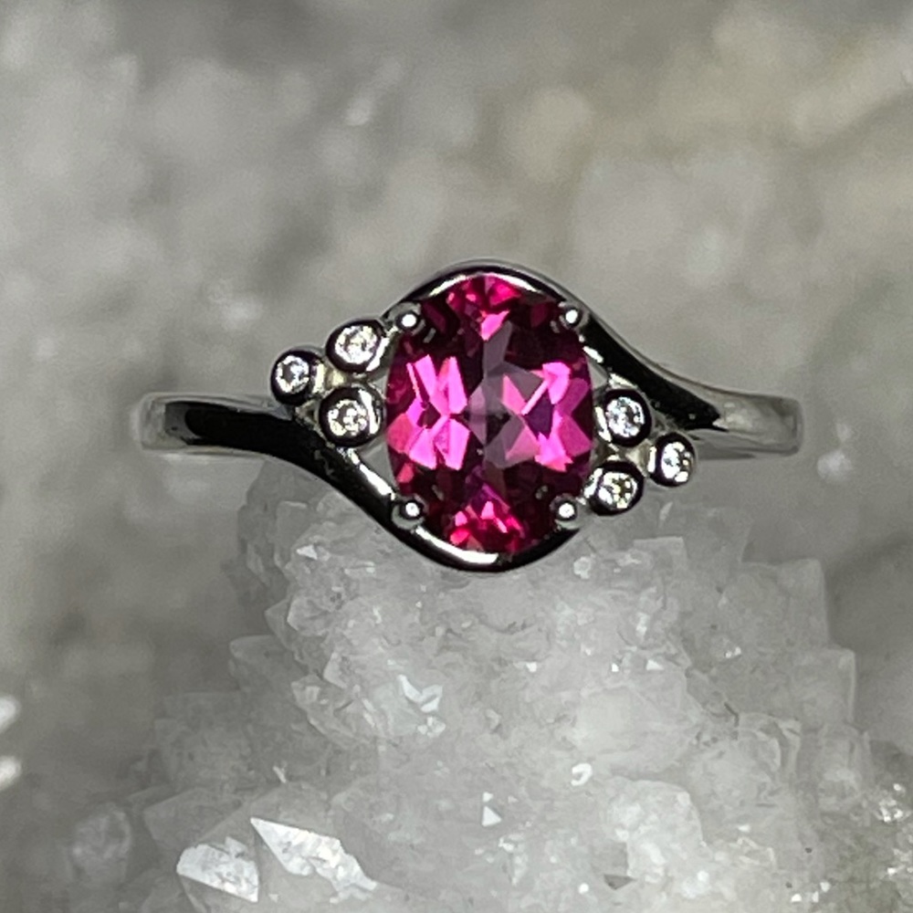 Oval Pink Topaz Ring